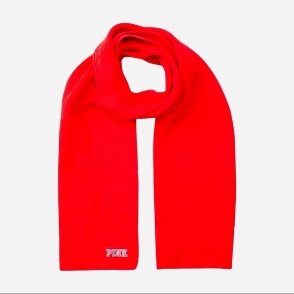 VICTORIAS Secret PINK Red Rib Scarf - Picture 1 of 3